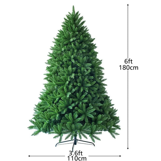 6ft Green Christmas Tree with Metal Stand