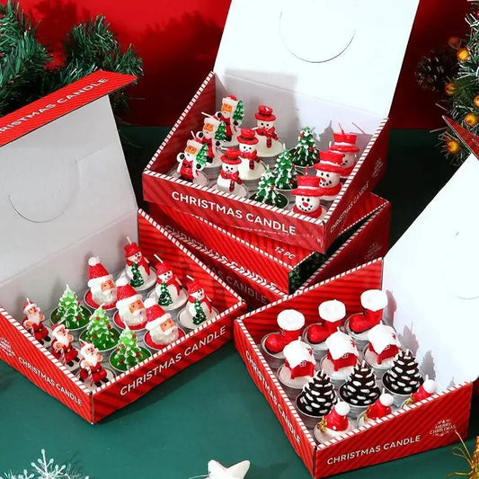 12PCS Smokeless Scented Christmas Candles