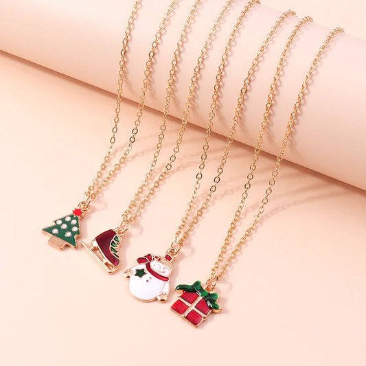 3pcs4pcs Christmas Necklaces Enamel