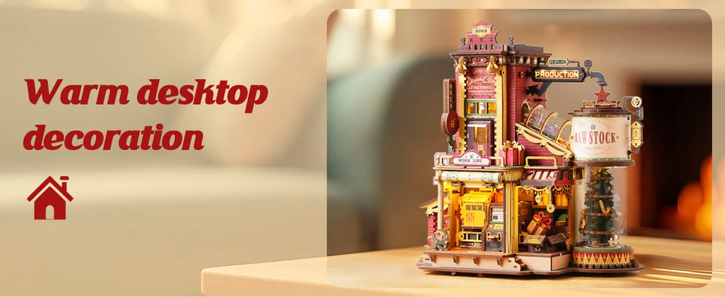 Christmas Dream Gift Factory 3D Wooden Puzzles with Music