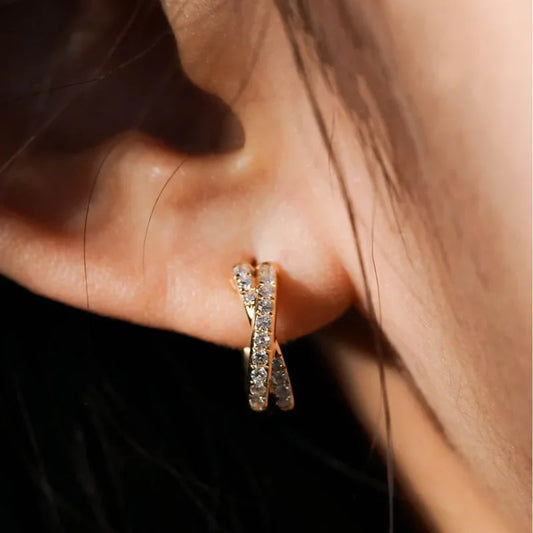 Crossing Zircon Earring