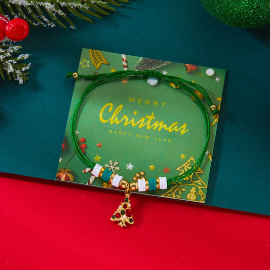 Trendy Christmas Tree Paper Card Bracelet