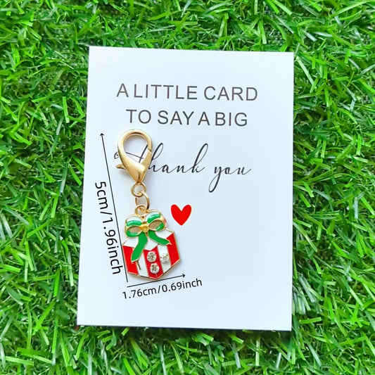 6/12pcs Christmas Keychain Set, Thank You Pocket Hug Gift with Fruit Designs for Backpack Car Keys