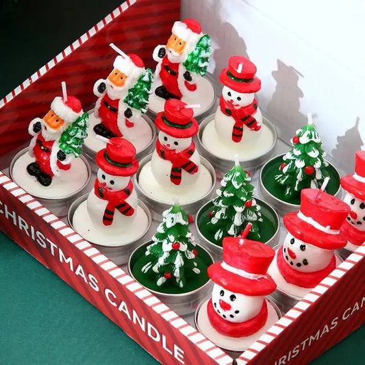 12PCS Smokeless Scented Christmas Candles