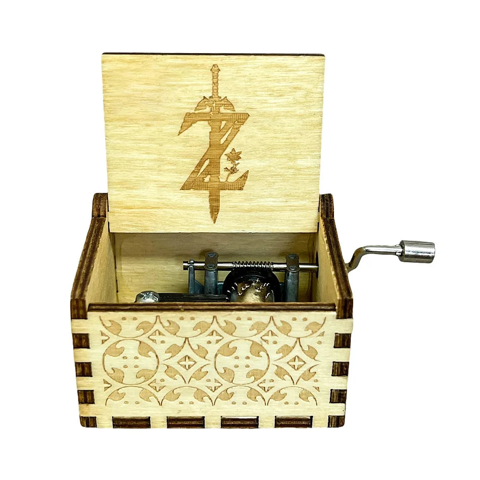 Merry Christmas Wooden Antique Hand Cranked Classic Music Box