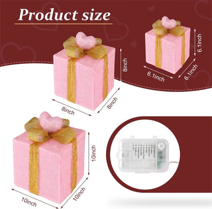 3Pcs/Set PVC Christmas Gift Box Set Luminous Folding Christmas