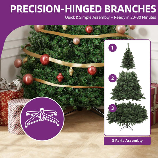 6ft Christmas Tree with 880 ends - Foldable - Metal Stand