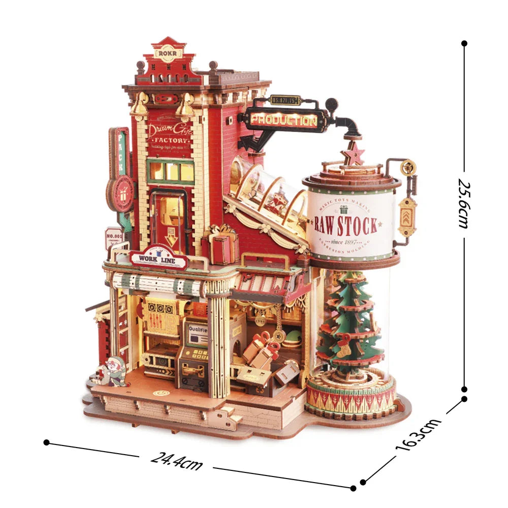 Christmas Dream Gift Factory 3D Wooden Puzzles with Music
