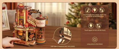 Christmas Dream Gift Factory 3D Wooden Puzzles with Music