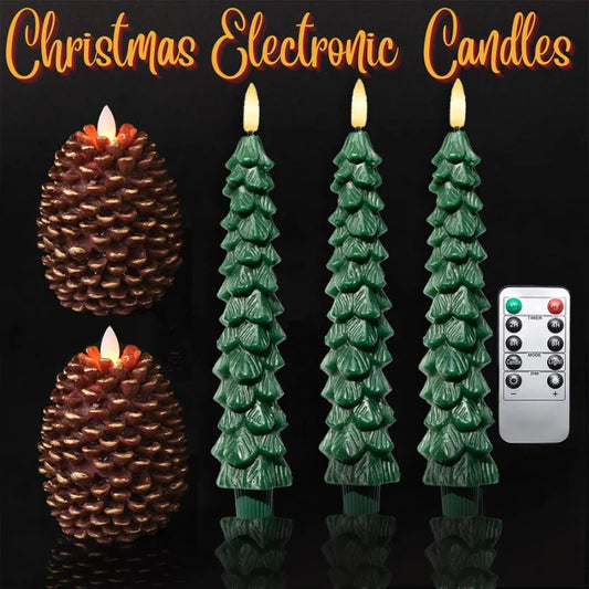 Flameless Christmas Tree Candles with Remote Control