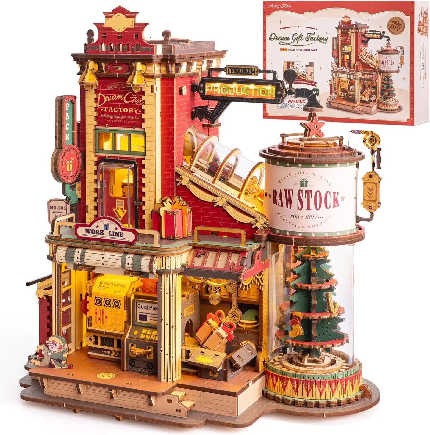 Christmas Dream Gift Factory 3D Wooden Puzzles with Music
