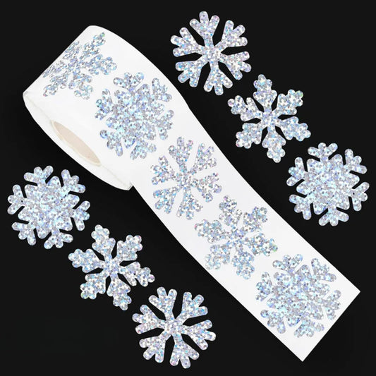 500pcs Laser Christmas Snowflake Stickers
