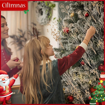 8/16Pcs Glitter Flowers Berry Bouquet Christmas Tree Ornaments