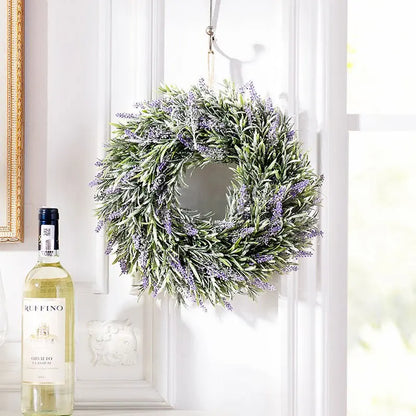 Artificial Purple Lavender Hanging Wreath