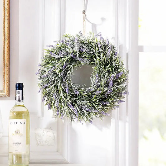 Artificial Purple Lavender Hanging Wreath