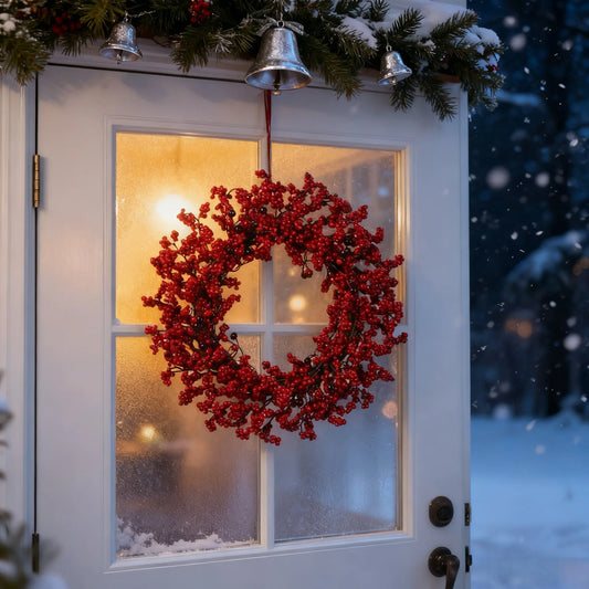 2025 New Red Berry Artificial Christmas Wreath